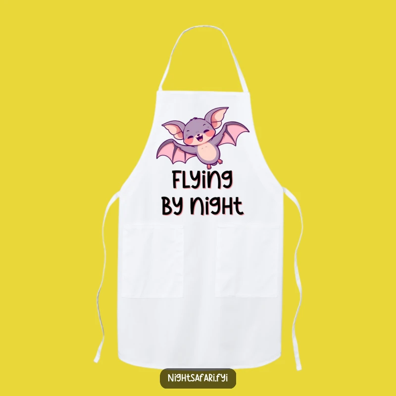 Funny Giggling Bat Apron, Playful Loop-the-Loop Overhead Kitchen Gift