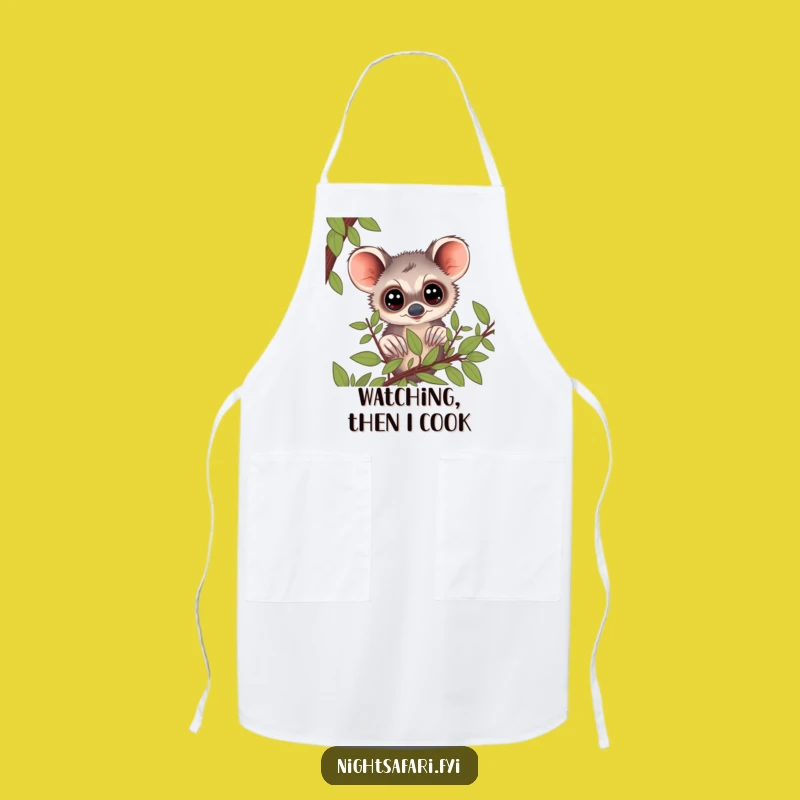 Funny Bushbaby Big Eyes Apron Hilarious Gift For Kitchen Observers