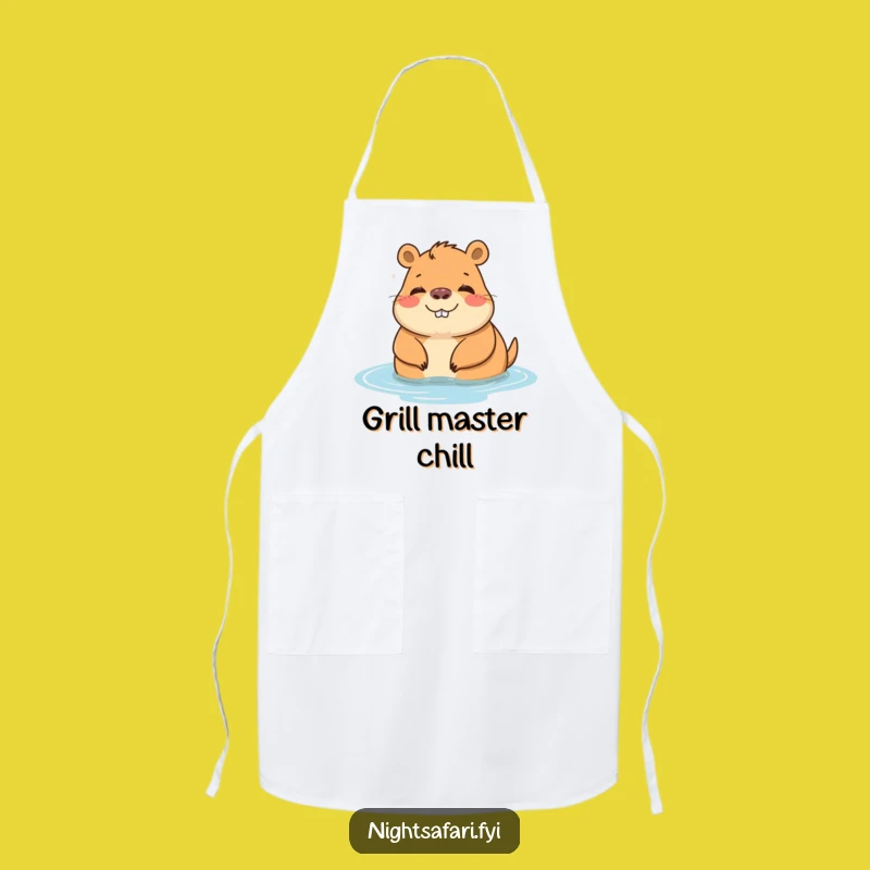 Funny Capybara Apron: Relaxing Chef’s Helper for Kitchen Calm