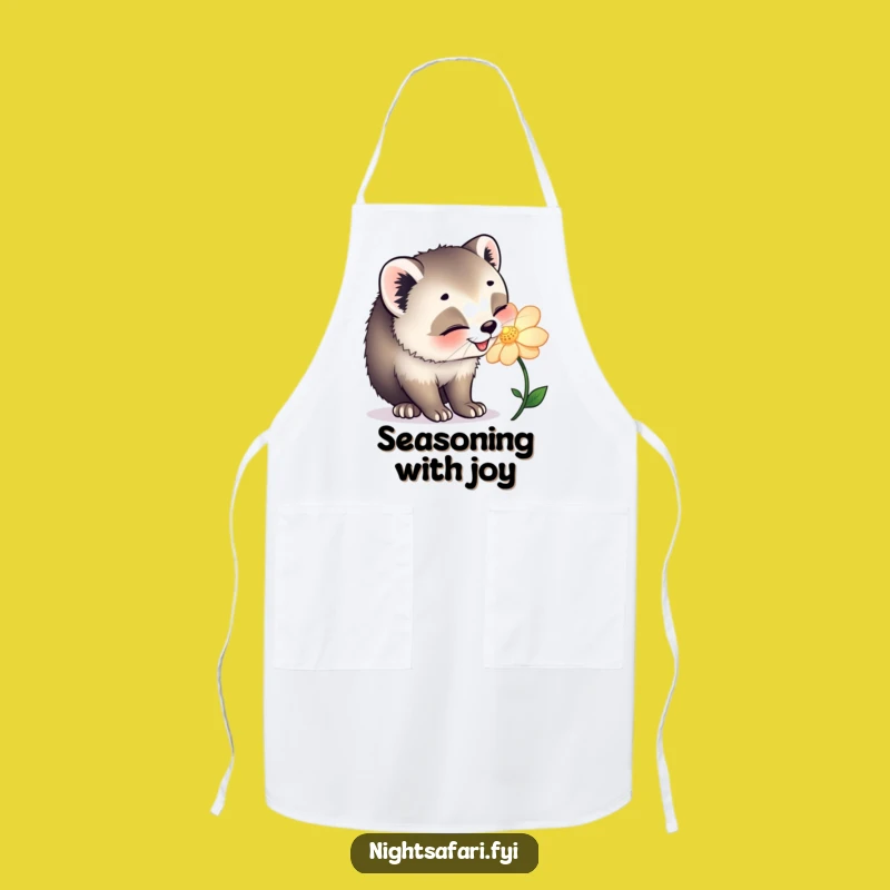 Funny Civet Cat Flower Apron - Kitchen Nature Wear, Perfect Humorous Gift