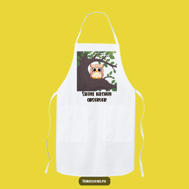 Funny Curious Owl Apron - Watch Over Your Kitchen!