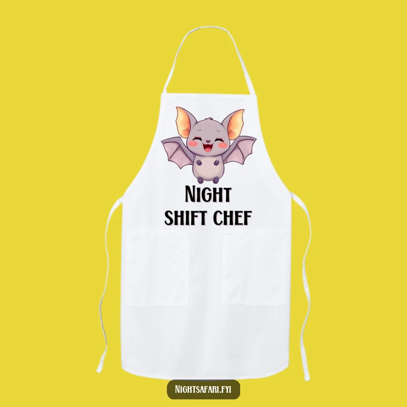 Funny Delighted Bat Apron - Glowing Wings Kitchen Design Gift