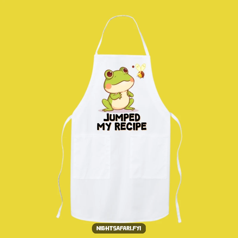Funny Frog Startled Apron: Comical Chef's Delight for Kitchen Fun
