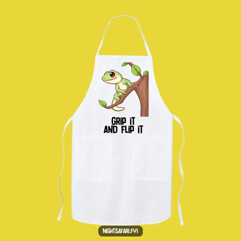 Funny Gecko Apron: Cheerful Chef's Wear for Energetic Cooks