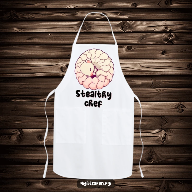Funny Pangolin Apron: A shy pangolin curled into a playful ball, ready to add a touch of unique charm to kitchen tasks.