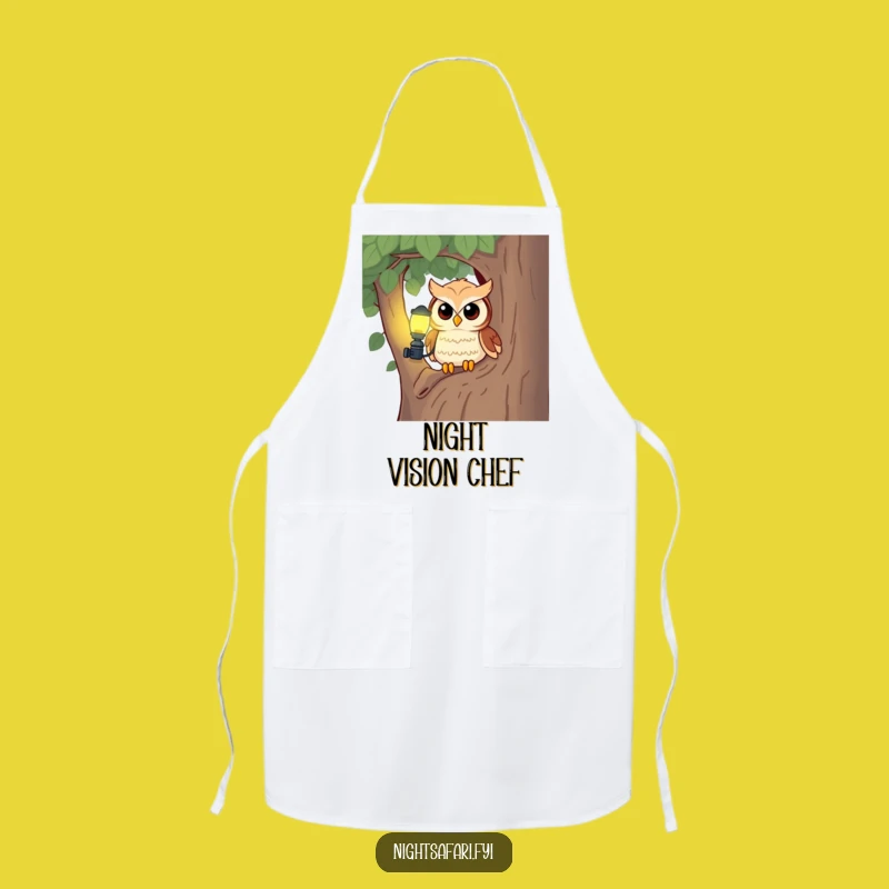 Funny Owl Headlamp Apron: Kitchen Curiosity, Chef’s Funny Gift