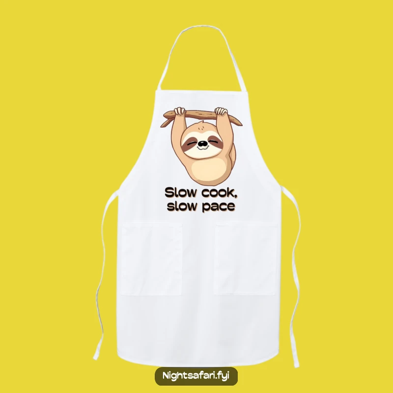 Funny Sloth Apron: Sleepy Wink for a Hilarious Kitchen Gift