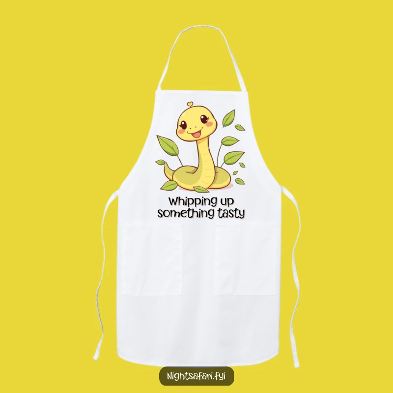 Funny Snake Apron: Happy Character Slithering Playfully While Cooking