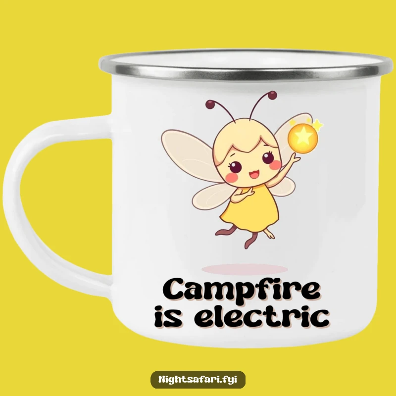 Funny Firefly Orb Camping Mug: Enchanting Outdoor Humor, Perfect Magical Gift