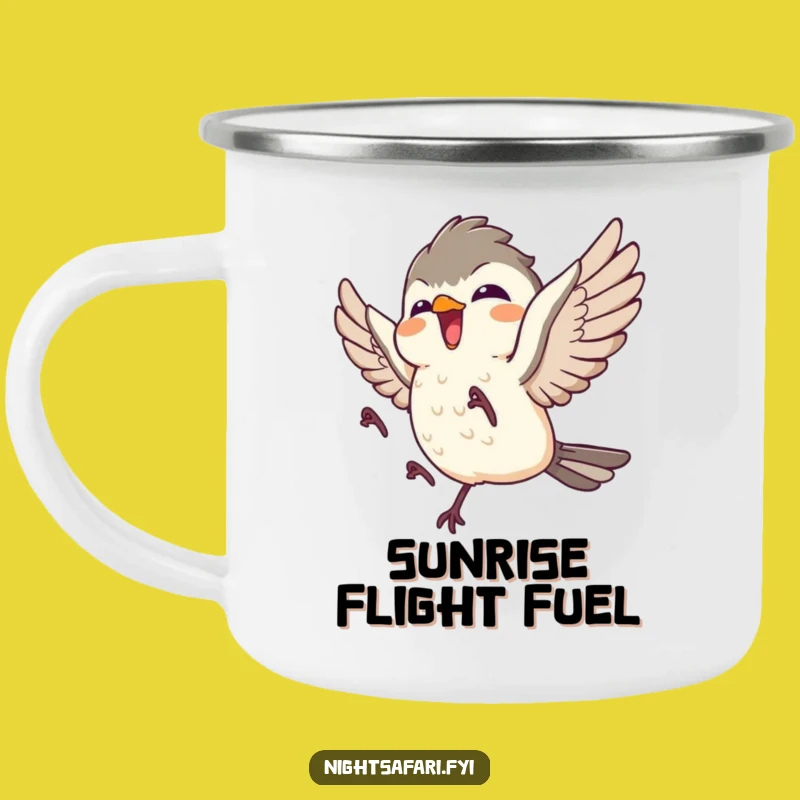 Durable Funny Nightjar Camping Mug: Giggling Bird for Outdoor Fun