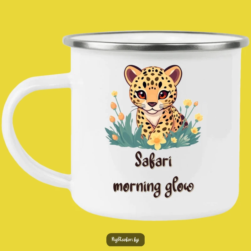 Funny Gentle Leopard Camping Mug: Playful Jungle Fuel for Adventures!