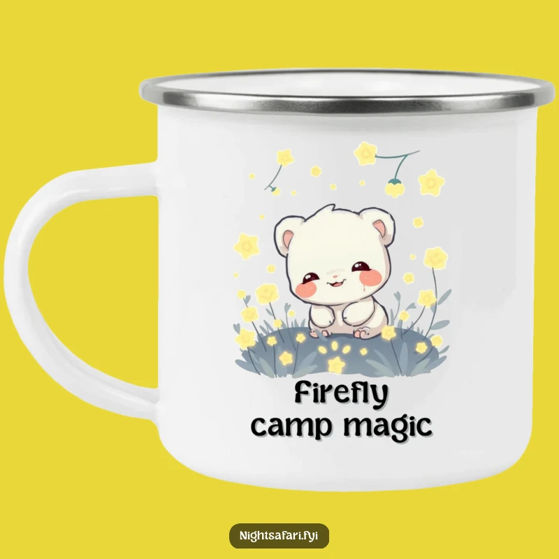 Funny Giggling Shy Creature Camping Mug - Firefly Glow Outdoor Gift
