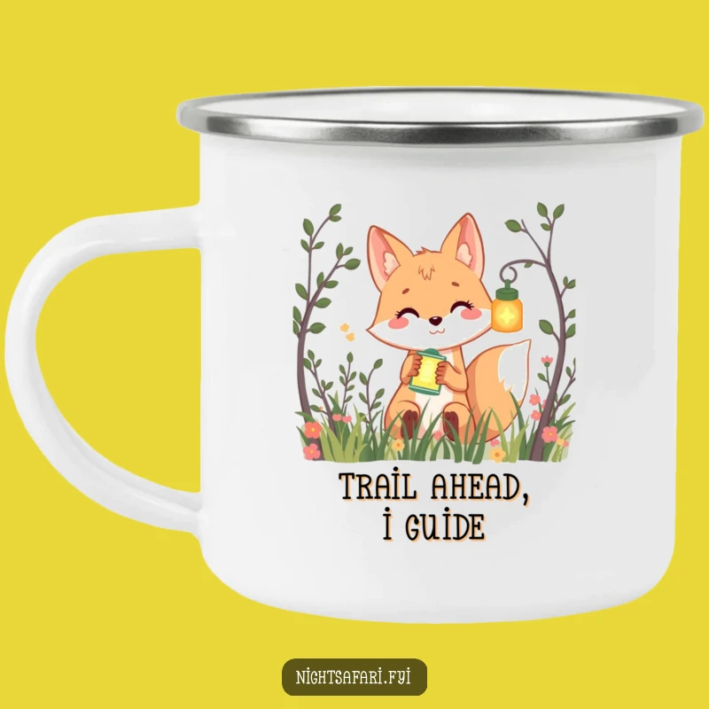 Funny Smiling Fox Lantern Camping Mug - Playful Peek Outdoor Gift