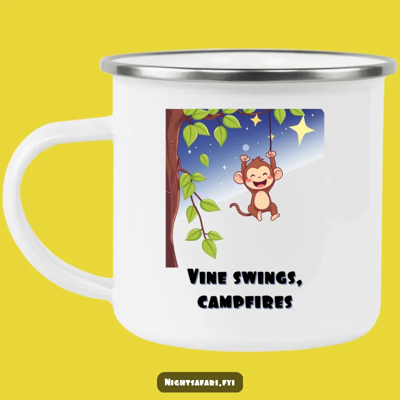 Funny Monkey Starry Swing Camping Mug - Adventure Brew Under the Stars!