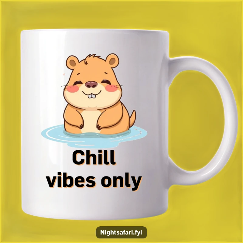 Funny Capybara Mug: Chill Vibes Gift for Water Lovers