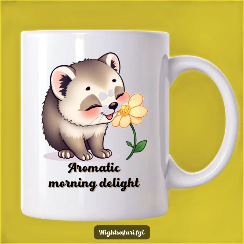 Funny Civet Cat Flower Mug - Joyful Animal Design, Perfect Gift for Nature Lovers