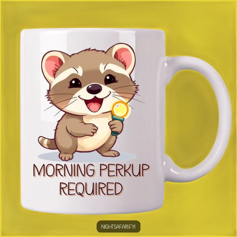 Funny Civet Headlamp Mug - Delighted Scurrying Animal Humor Gift