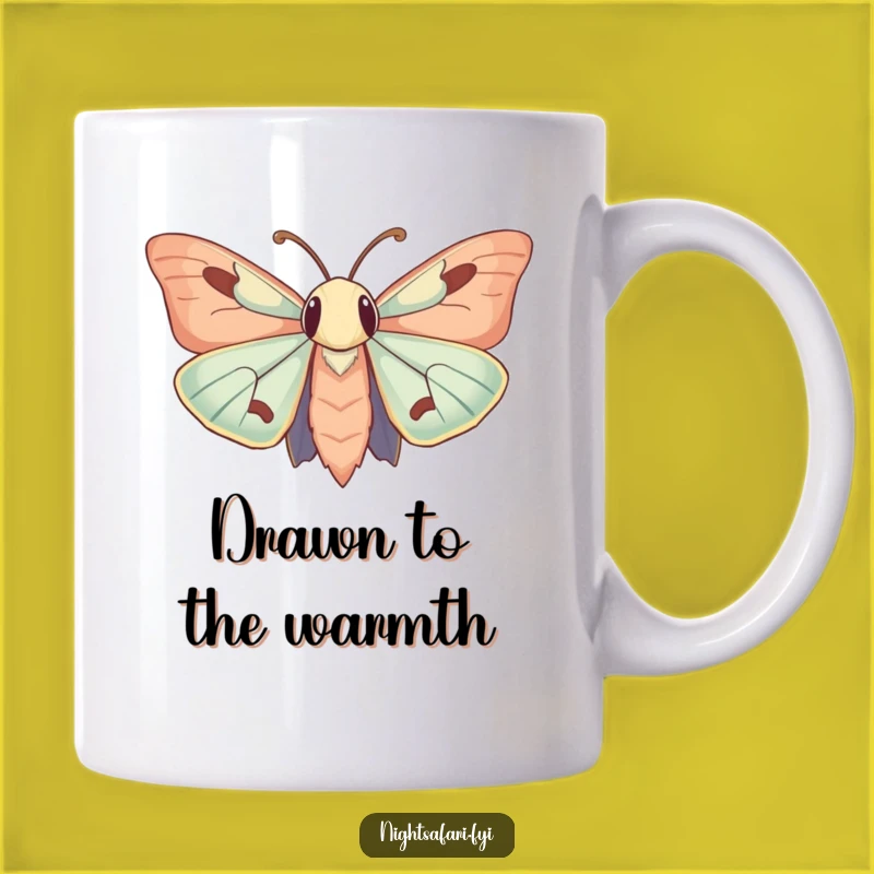 Funny Curious Moth Mug: Drawn to Light, a Hilarious Gift for Moth Lovers!