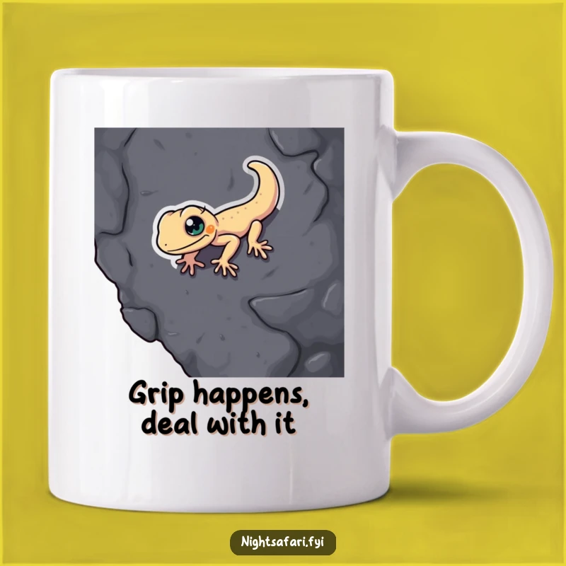 Funny Gecko Climbing Mug: Hilarious Determination for Coffee Lovers, Perfect Funny Gift