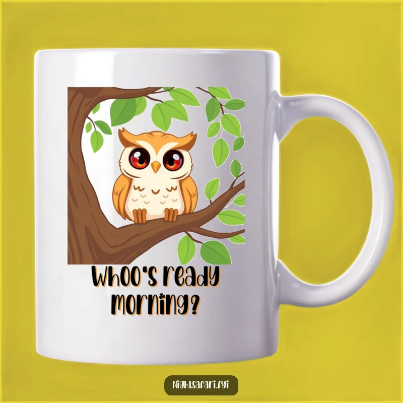 Funny Happy Owl Mug - Curious Eyes Peering Gift for Bird Lovers