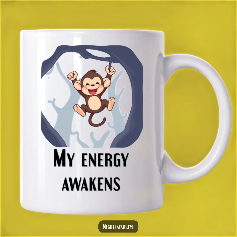 Funny Monkey Mug - Playful Swinging Primate Design, Hilarious Funny Gift Idea