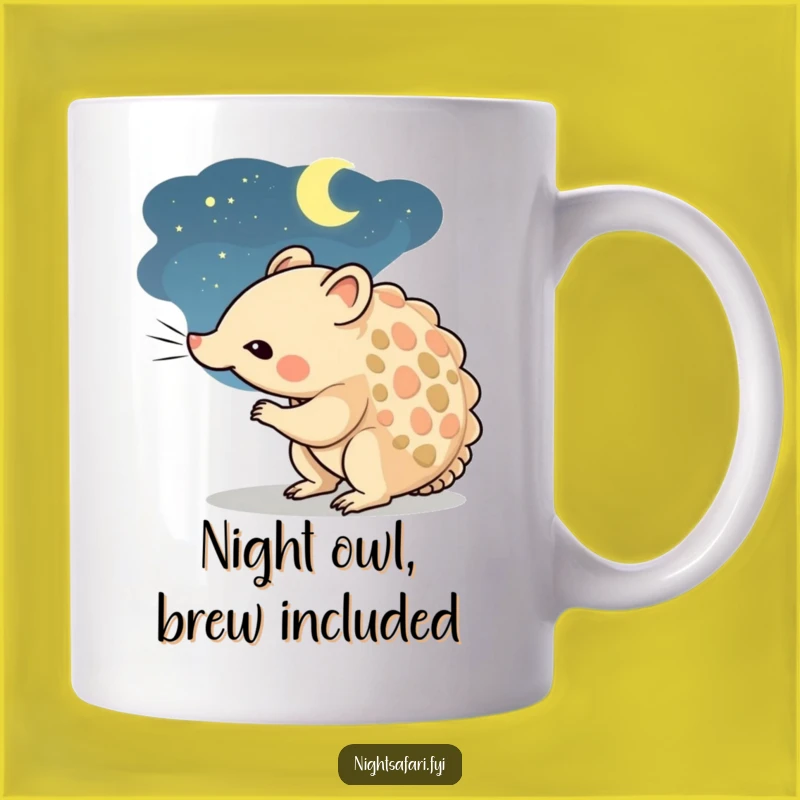 Funny Pangolin Mug Gift: Curious Character Exploring Night Air