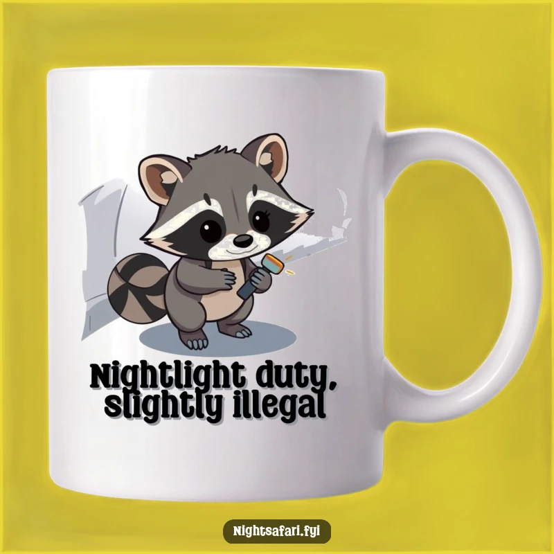 Funny Raccoon Explorer Mug: A Curious Nighttime Adventure, Perfect Funny Gift
