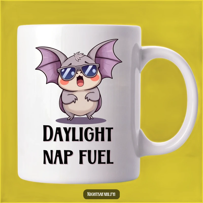 Funny Sleepy Bat Sunglasses Mug: Hilarious Day-Sleeper Gift!