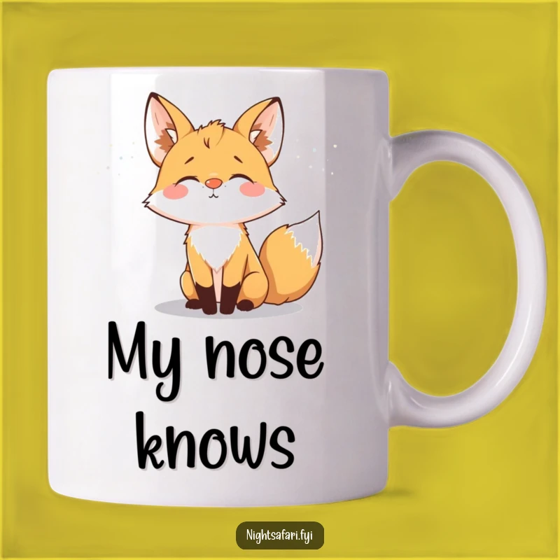Funny Fox Glowing Nose Mug: Night Air Delight Humor, Perfect Gift