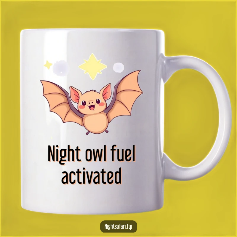 Funny Fruit Bat Mug: Starry Night Flyer, Whimsical Gift for Dreamers