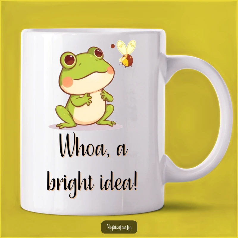 Funny Frog Startled by Firefly Mug: Hilarious Amphibian Gift for Frog Lovers