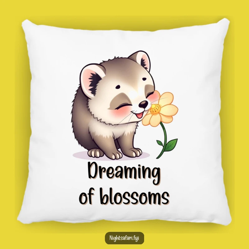 Funny Civet Cat Flower Pillow - Cozy Nature Cushion, Whimsical Animal Accent