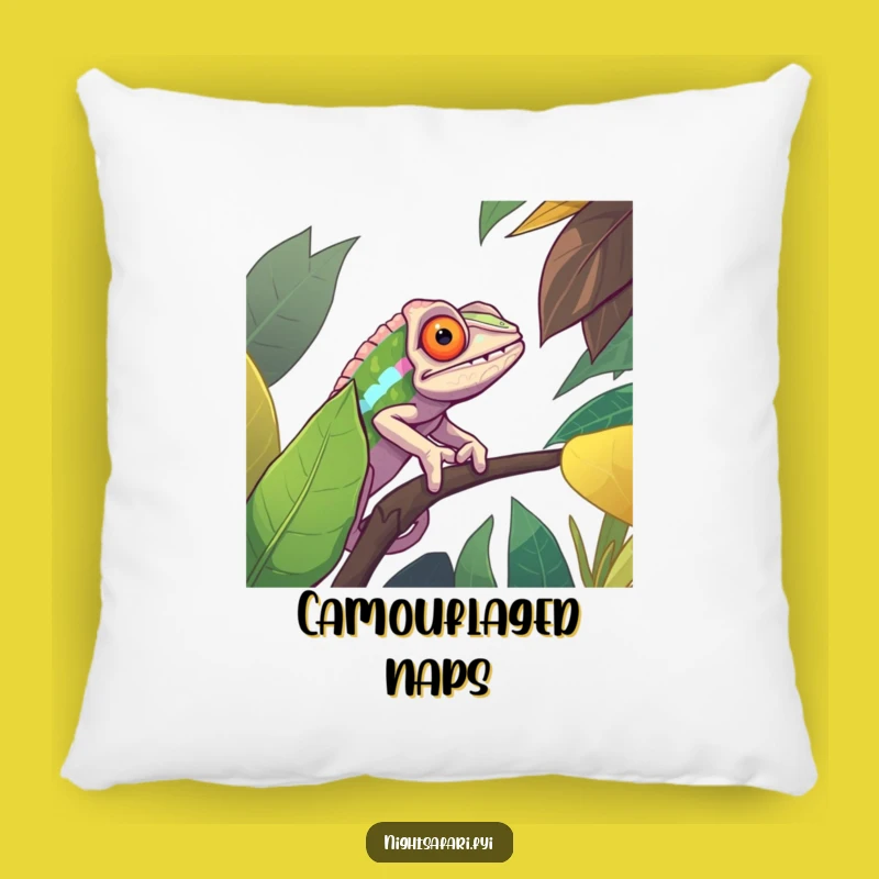 Funny Chameleon Pillow: Cozy Cushion with Determined Disguise Design