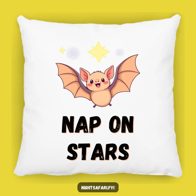 Funny Fruit Bat Pillow: Cozy Night Sky Accent Pillow