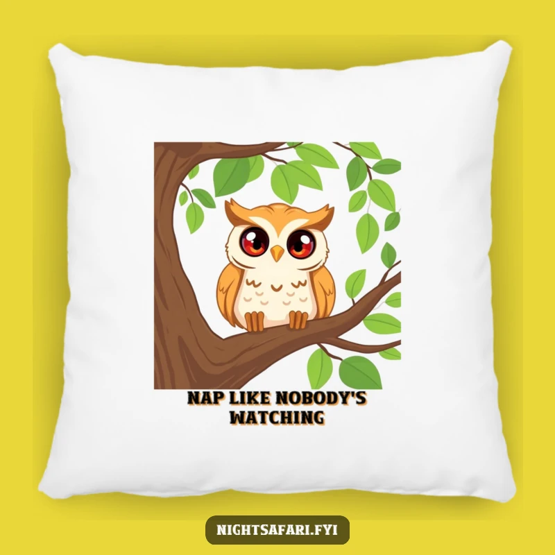 Funny Happy Owl Pillow - Cozy Curious Peering Accent Gift