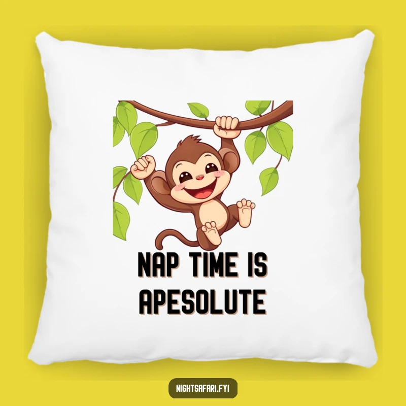 Funny Monkey Vine Pillow: Cozy Jungle Comfort with a Playful Design