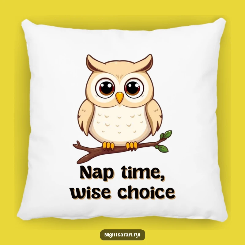 Funny Owl Pillow - Soft Wide-Eyed Perched Bird Cushion, Cozy Funny Gift