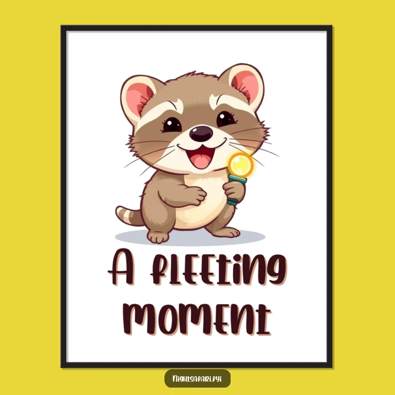 Funny Civet Headlamp Digital Art - Instant Download for Whimsical Decor