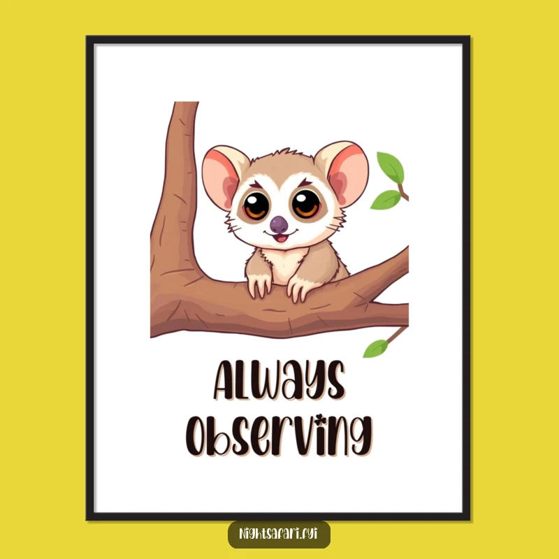 Funny Tarsier Large Eyes Digital Art: Instant Playful Charm