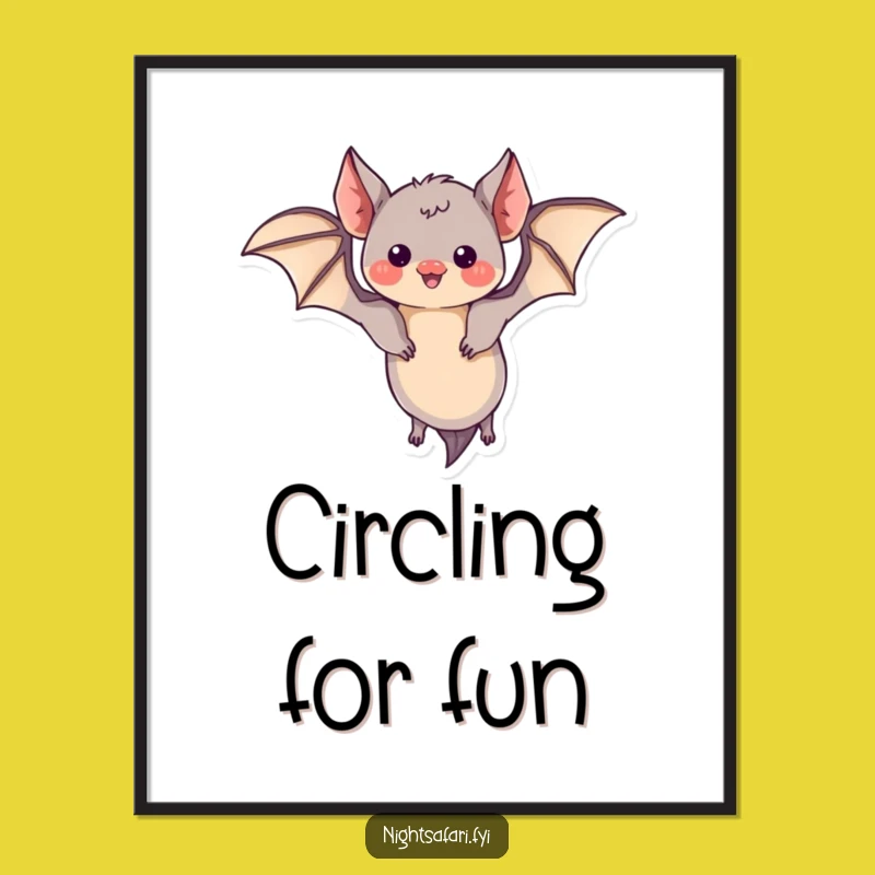 Funny Bat Digital Print - Playful Art, Embrace the Whimsy Gift