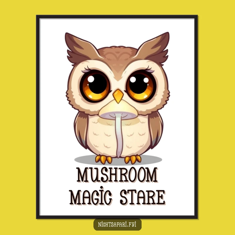 Funny Curious Owl Digital Art - Instant Enchantment, Magical Gift Option
