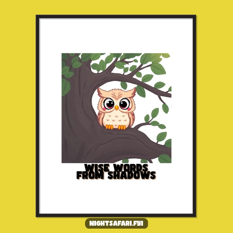 Funny Curious Owl Digital Art - Instant Mysterious Decor!