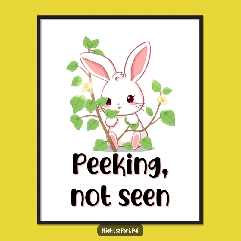 Funny Cute Bunny Digital Art: Hilarious Luminous Vine Graphic for Instant Charm!