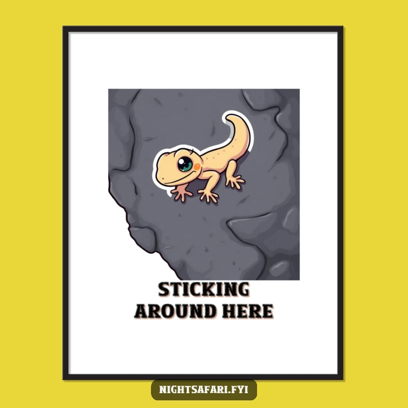 Funny Gecko Digital Art: Hilarious Determination for Your Walls, Instant Funny Gift Download