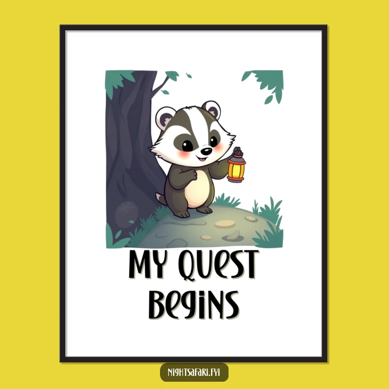 Funny Badger Lantern Digital Art: Explore More, Instant Funny Gift