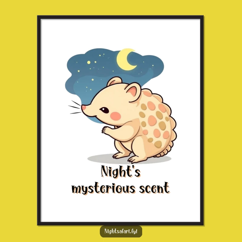 Funny Pangolin Digital Art: Curious Character's Night Air Sniff