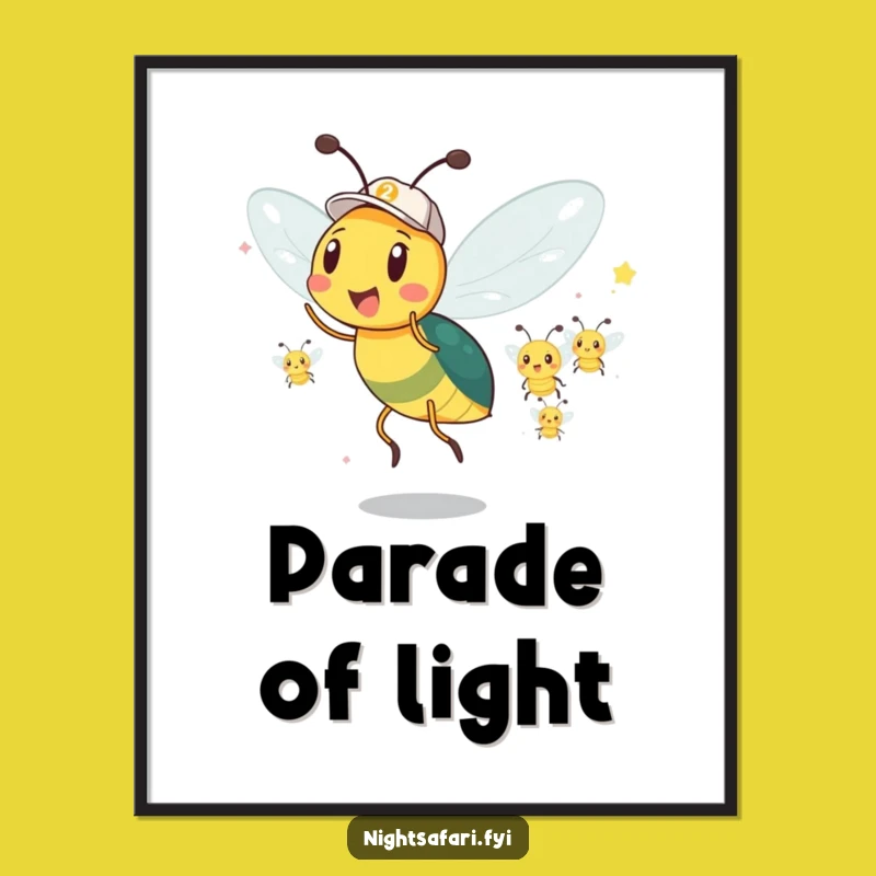 Funny Firefly Parade Digital Art: Illuminate Your Decor!