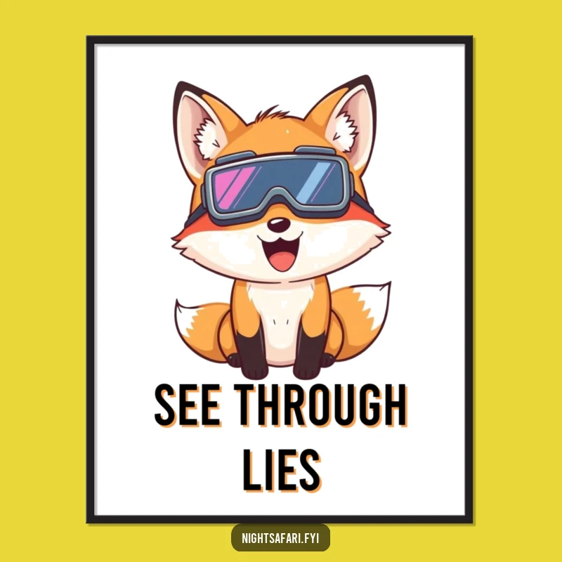 Funny Fox Night Vision Digital Art: Bring Playful Mystery To Your Walls Gift