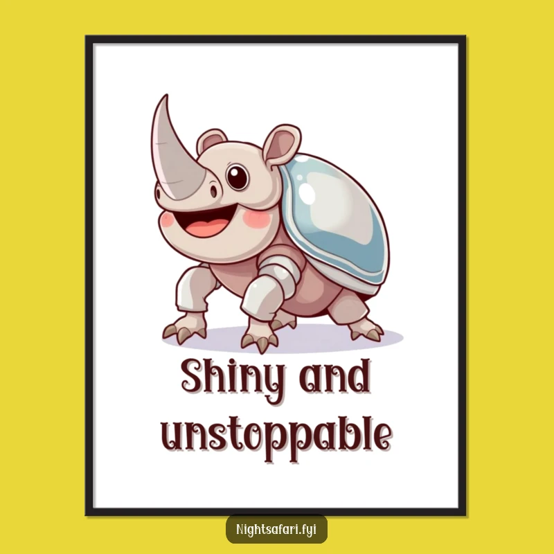 Funny Rhinoceros Beetle Digital Art Print Instant Strength For Your Walls