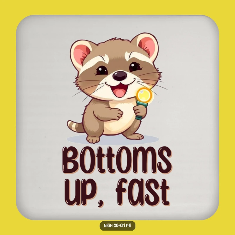 Funny Civet Headlamp Coaster - Protect Surfaces with Delightful Charm